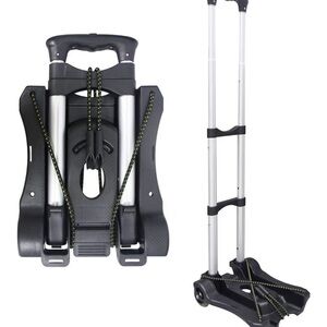 Foldable Black and Silver Luggage Cart